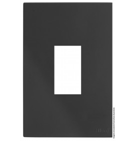 Placa 1 Módulo Vertical com Suporte 4x2 - RECTA Grafite Satin Fosco